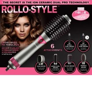BNIB Rollo Style 6-in-1 Dual Pro-Technology Hair Styling Tool